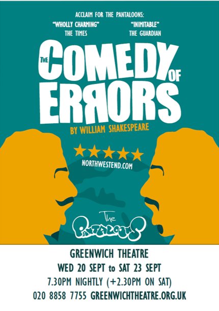 This week: The Comedy of Errors comes to <a href="/GreenwichTheatr/">Greenwich Theatre</a> from Wed-Sat!