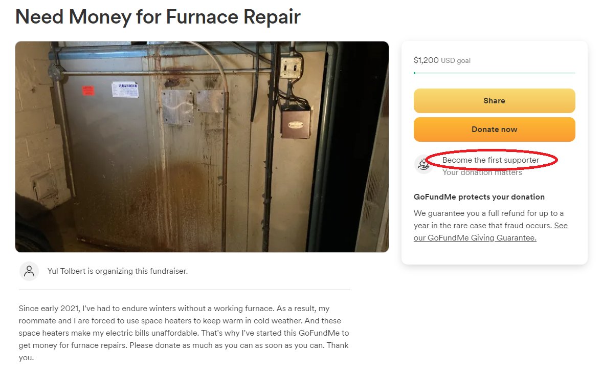 Like I keep saying, #Bidenomics is having the need to start a #GoFundMe, but you can't get any #donations because everybody else is #broke too.
gofund.me/693cfc0d 

#gofundmecampaigns #donationsplease #mutualaid #furnace #repairwork #recession #recession2023 #needsupport