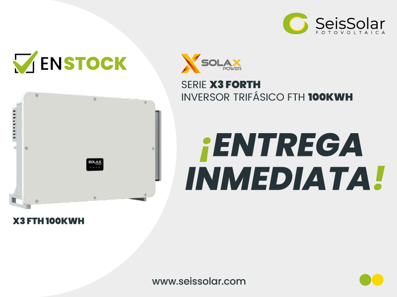 seissolar's tweet photo. 🟠 Inversor SOLAX X3 Forth – 100.0kW

📢 DISPONIBLE EN STOCK - ENTREGA INMEDIATA 📢

✴️ SolaX ha desarrollado el inversor de cadena a escala comercial y de techo con calidad, confiabilidad y eficiencia.

Conoce más en nuestra web https://t.co/DSHW7ZOu2w https://t.co/X9gx6S6rEZ
