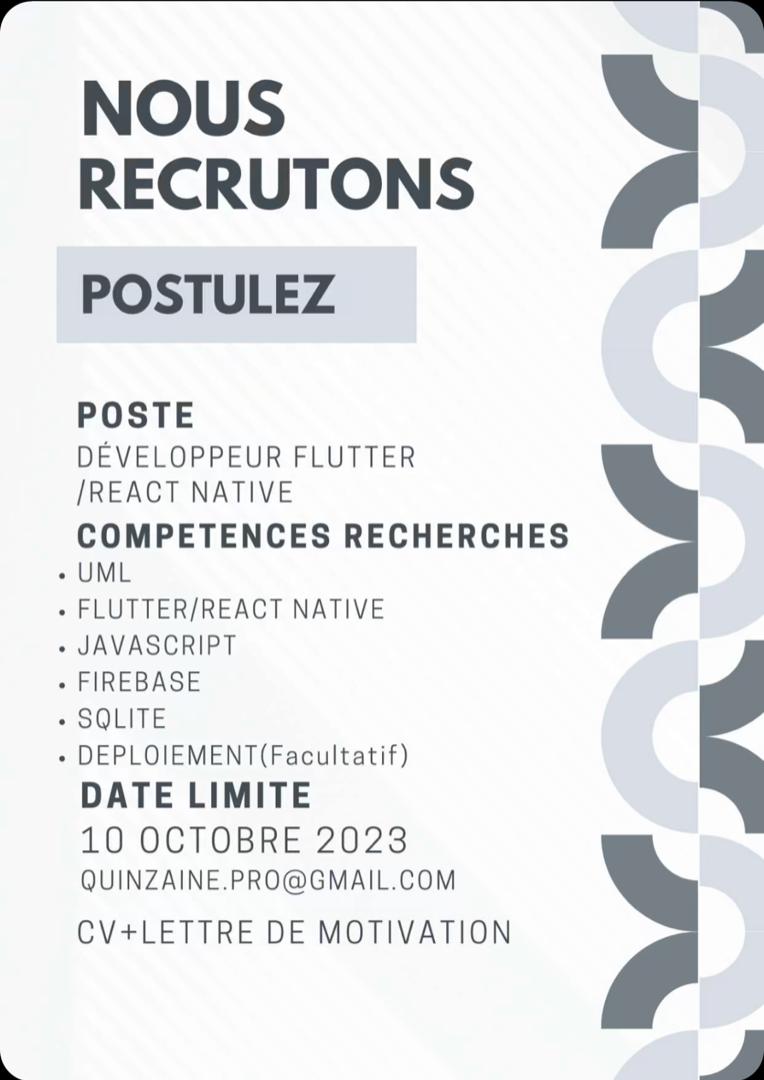 FlutterDakar's tweet image. Full remote // part time 25h/semaine
#FlutterDakarJob