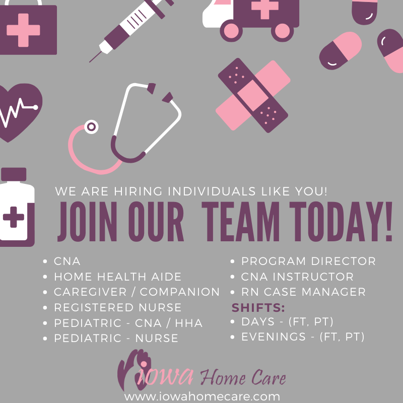 IowaHomeCare's tweet photo. Looking for a rewarding opportunity in the healthcare field that will allow you to work autonomously while having a tailored made schedule to meet your work-life balance needs? Check out our available positions today at: https://t.co/ZIqayAcNME https://t.co/M3QQtGfi7X