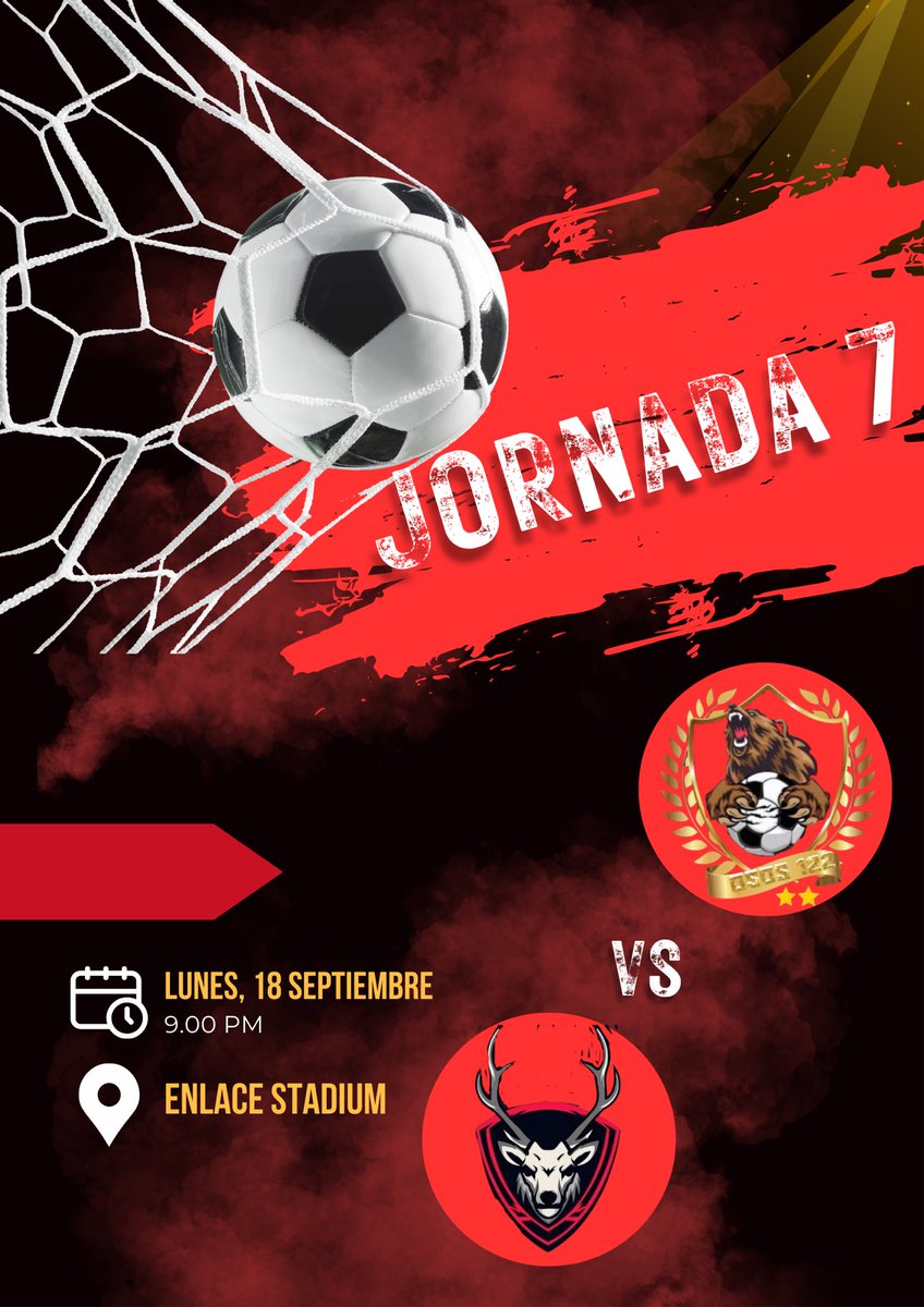 Jornada 7 ⚽️
Nos vemos hoy para ver jugar a los Osos 🐻