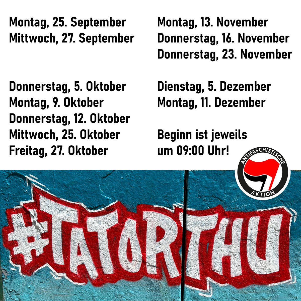 Nächste Woche, am 25.9. geht der Prozess gegen Melvin S., dem Täter der als AfD-Mitglied in #Antifa's die sich auf dem Gehweg befanden gefahren ist, am Landgericht Kiel weiter. 

Solidarität mit den Betroffenen der rechten &amp; rassistischen Auto-Attacke von #HenstedtUlzbur. #noafd