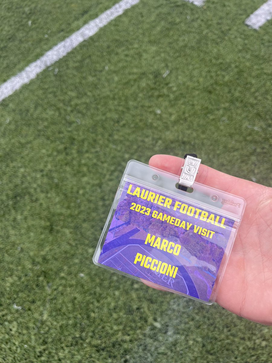 Thank you @CoachCKuriata and the Laurier coaching staff for having me out for the battle of Waterloo. My family and I enjoyed the atmosphere and I appreciate the opportunity!