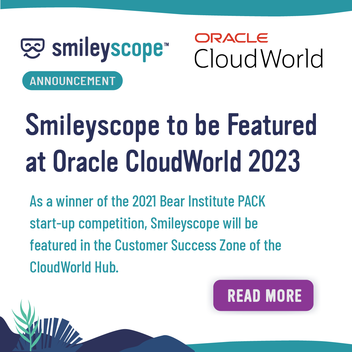 "We are immensely honored to be invited by Oracle &amp; the Bear Institute to participate in CloudWorld,” said Dr. Evelyn Chan, CEO of Smileyscope. 

Smileyscope will be featured in the Customer Success zone in the CloudWorld Hub. Read more: shorturl.at/ghGHU

#OCW #CloudWorld