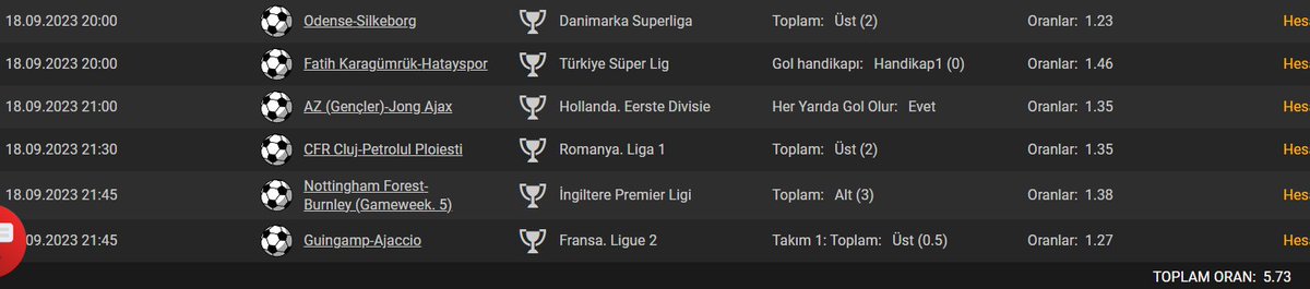 Takiplik 6 Oran aldım.. Bol Şanslar...

Güvenilir 👉 heylink.me/bigbahis/