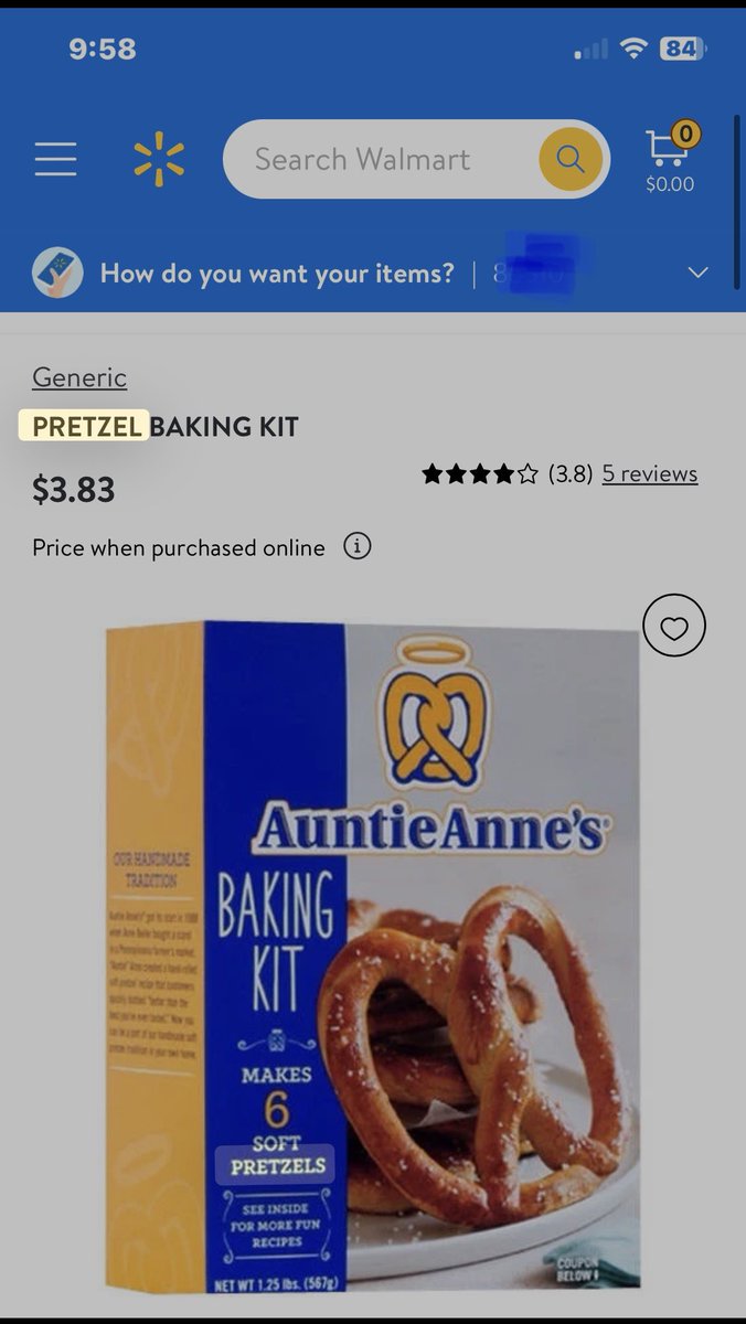 Kenyon_7's tweet photo. @AuntieAnnes Then put the make at home pretzel kits back in Walmart 😂 https://t.co/K3YWY0tHP3
