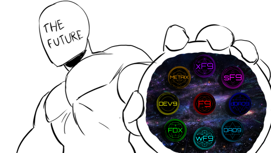 F9launchSite's tweet photo. @yousun_99 @CoinMarketCap $FNINE #METAIX #DEV9 #FDX #wF9 #DAO9 #dDAO9 #sF9 #xF9 🚀 https://t.co/HmOFe2aBPB