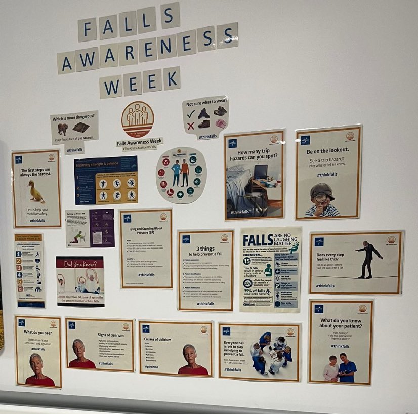 CAUWWL's tweet photo. CAU has completed a display on the unit to inform patients, relatives and staff about falls awareness week!
Credit to Sister Bailey for completing this! #FallsAwarenessWeek #calldontfall https://t.co/V2KxqyNogr