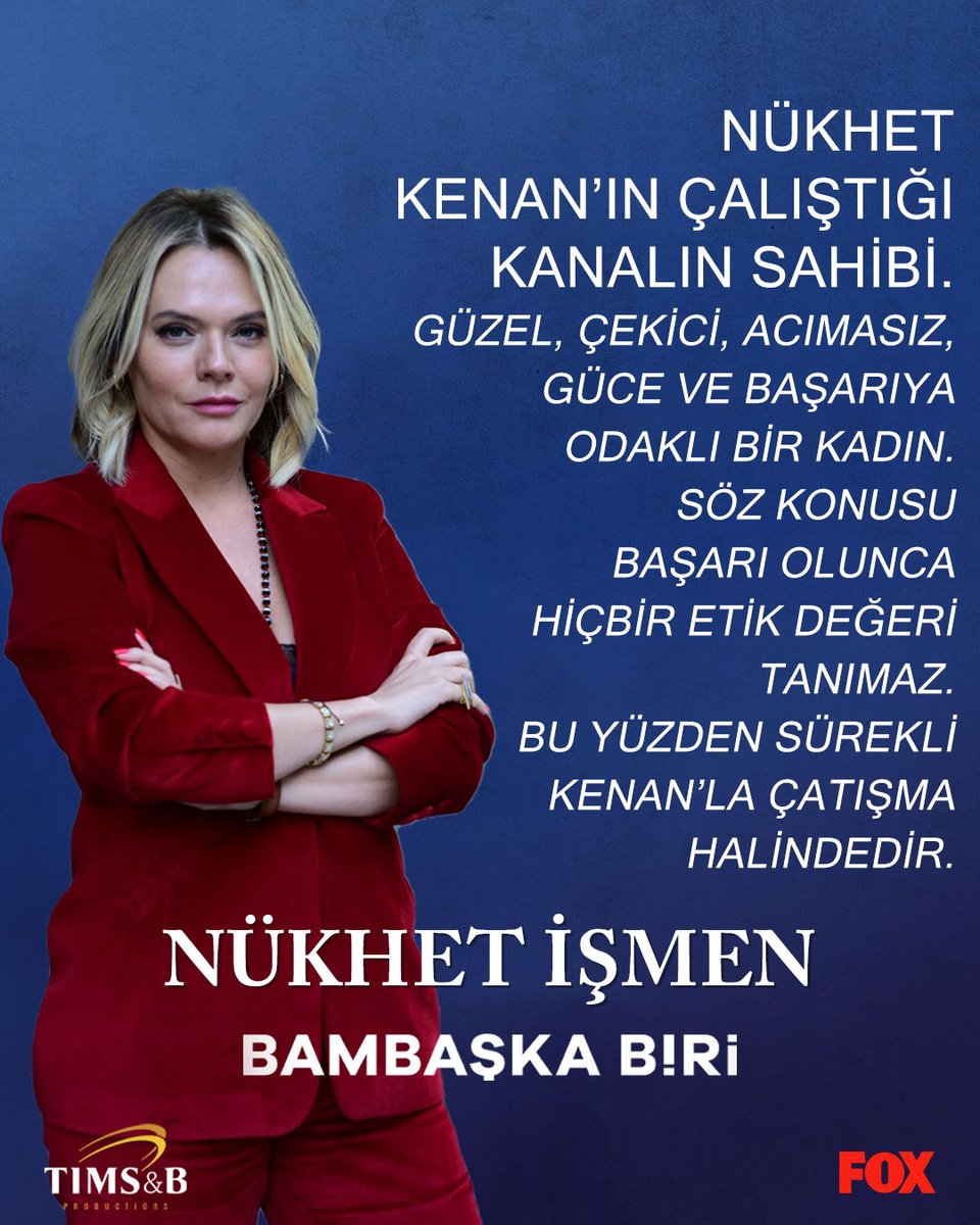 bambaskabiritv's tweet photo. Nükhet İşmen

Kenan’ın çalıştığı kanalın sahibi. Güzel, çekici, acımasız, güce ve başarıya odaklı bir kadın. Söz konusu başarı olunca hiçbir etik değeri tanımaz. Bu yüzden sürekli Kenan’la çatışma halindedir.

#BambaşkaBiri yeni bölümüyle bu akşam saat 20:00’de #FOX'ta!
@foxturkiye @timsandb @OrcanAsl