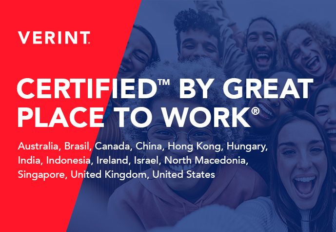 garbearh2's tweet photo. Check it out! @Verint has been certified by Great Place To Work in 14 countries, receiving high marks by #Verinteers for #companyculture, #employeeexperience and more. @GPTW_US #GPTWcertified #BestWorkPlace #LifeatVerint https://t.co/hGWM0ZcRgr https://t.co/3EDh3atlmj