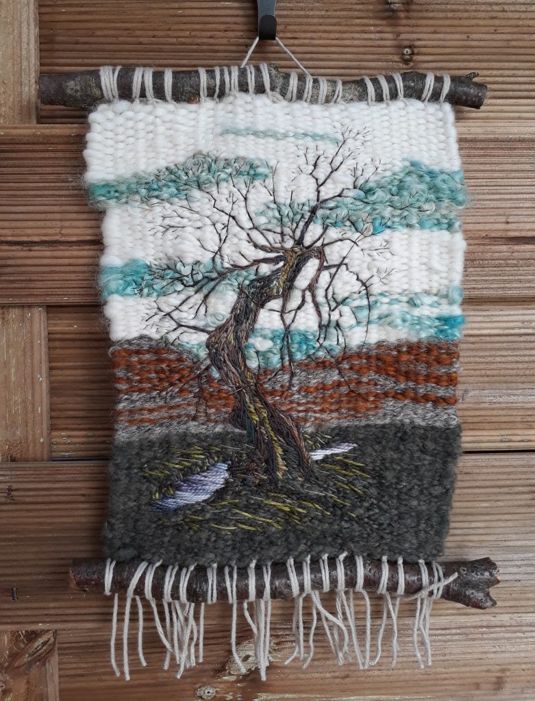 Sold this weekend at #melbournefestival - Wonky Tree. Woven tapesty background with hand embroidery. Unusual for me and a bit of a one-off, should I do more like this? 🤔 #FineArtInStitch #TextileArt #Art #embroidery #MastoArt #FibreArt #FibeArt