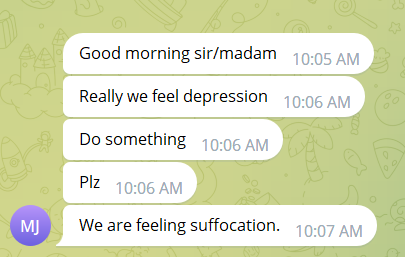 NMMTA_Assn's tweet photo. NMMTA receives several such messages pleading for help. Dear @mansukhmandviya ji, to whom shall we forward these pleas? As the final authority, we all look up to your ministry @MoHFW_INDIA for justice and protection from the associations (including @NMC_IND)  that are terrorizing and tormenting our community. If not you, who else should we look up to?