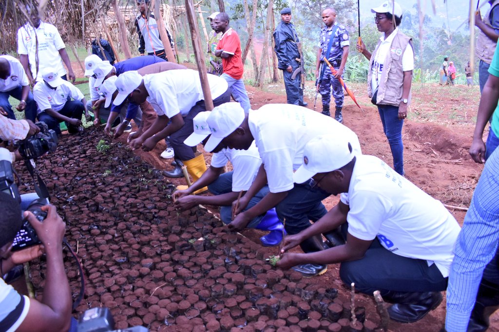 RTNBurundi's tweet photo. Les activités de lancement de la semaine dédiée à l'environnement ont débuté par une visite des aménagements des bassin-versants du site de #Karenge sur l'appui du @PRRPB_,la préparation des pépinières d'arbres & le traçage des courbes antierosives sur la colline #Karunga à Isale https://t.co/BWAaNiatgb