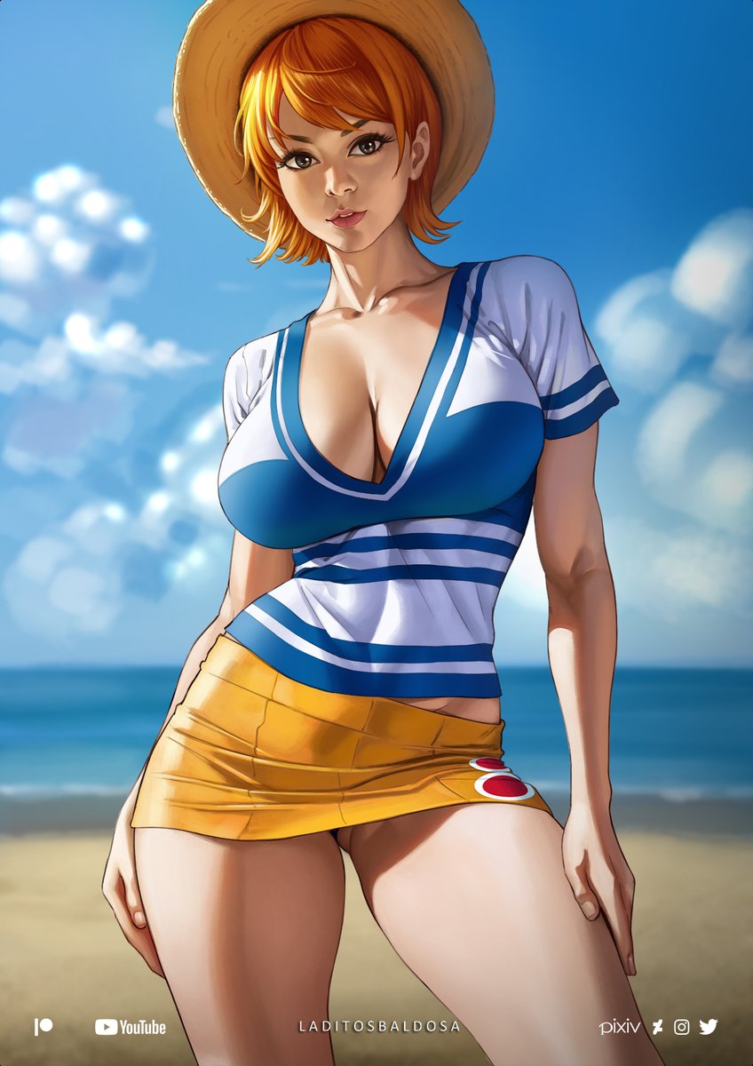 BaldosaNsfw's tweet photo. I drew Nami from One Piece!

I took references from some AI crap I found to practice my rendering. https://t.co/7ud0UICXHG