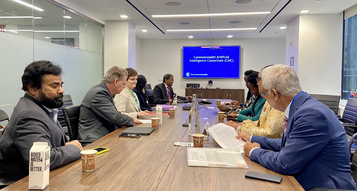 AI is changing the way government, business &amp; education run. Today, in the margins of UNGA, we discussed the Commonwealth AI Consortium (CAIC) #ArtificialInteligence with <a href="/RwandaICT/">Ministry of ICT and Innovation | Rwanda</a> <a href="/SolomonDARWIN2/">Solomon DARWIN</a> <a href="/BerkeleyHaas/">UC Berkeley Haas</a> @sureshyadavosdp <a href="/RwandaMFA/">Ministry of Foreign Affairs & Int'l Cooperation</a> <a href="/commonwealthsec/">The Commonwealth</a>