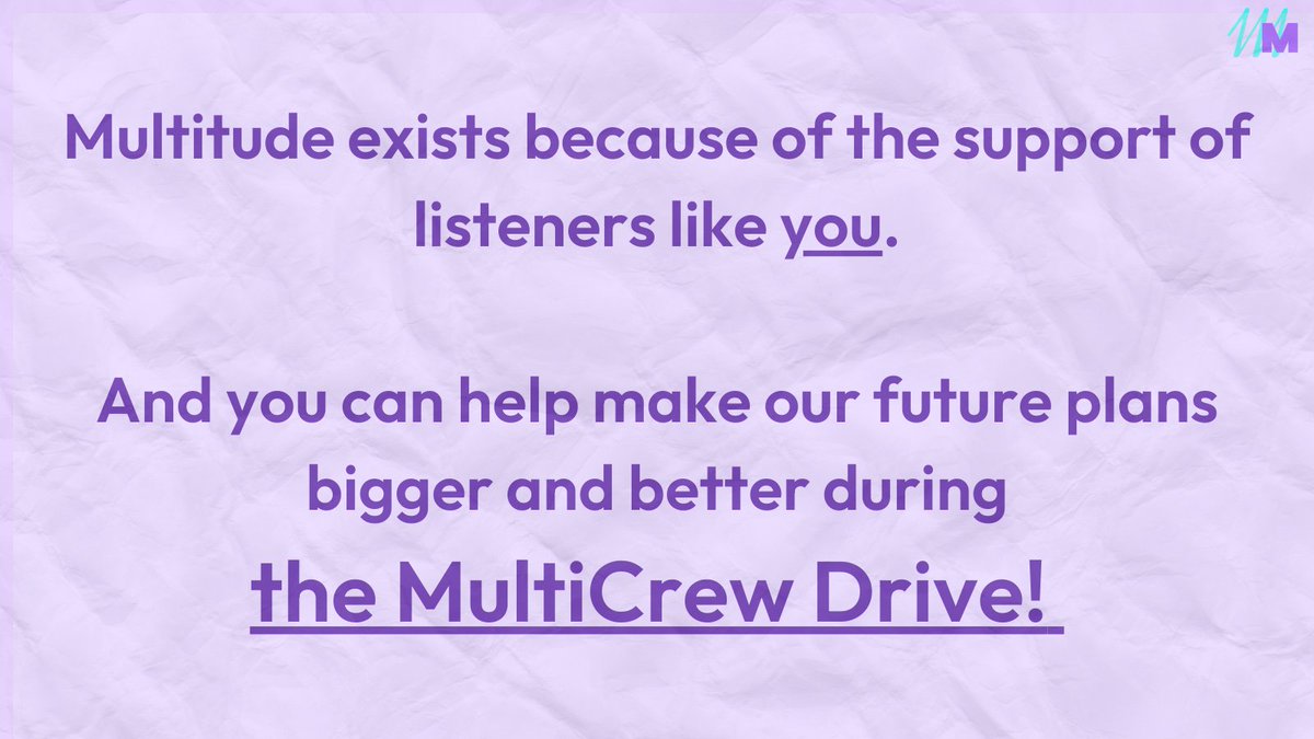 EXCITING NEWS ALERT!🚨 We’re running a MultiCrew Drive from now until October 1st to help us reach our goal of 100 NEW or UPGRADING MultiCrew members! Help us make the drive a success and JOIN TODAY: multitude.productions/multicrew