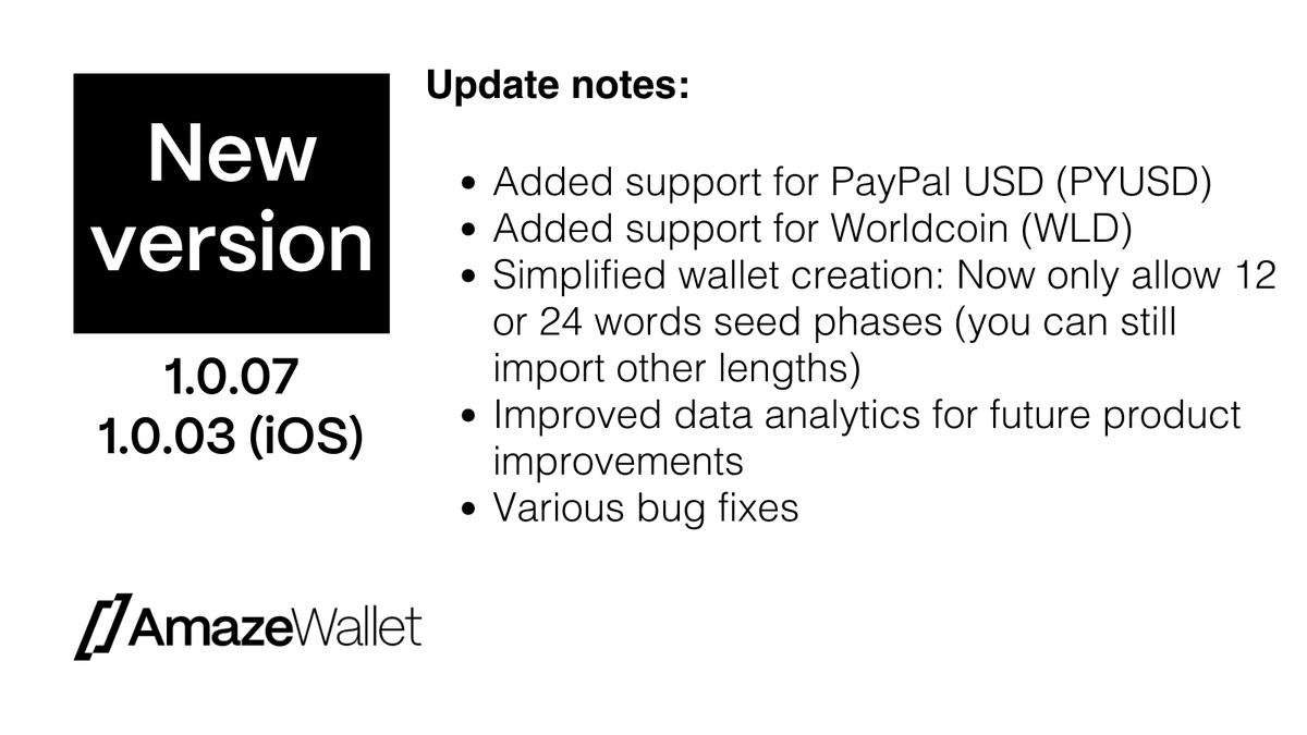 Version 1.0.07 brings some extra token support and various bug fixes. Please update the app immediately. iOS should be approved soon.

We are currently working on a HUGE update to mining which we know you will love. Stay tuned! ❤️