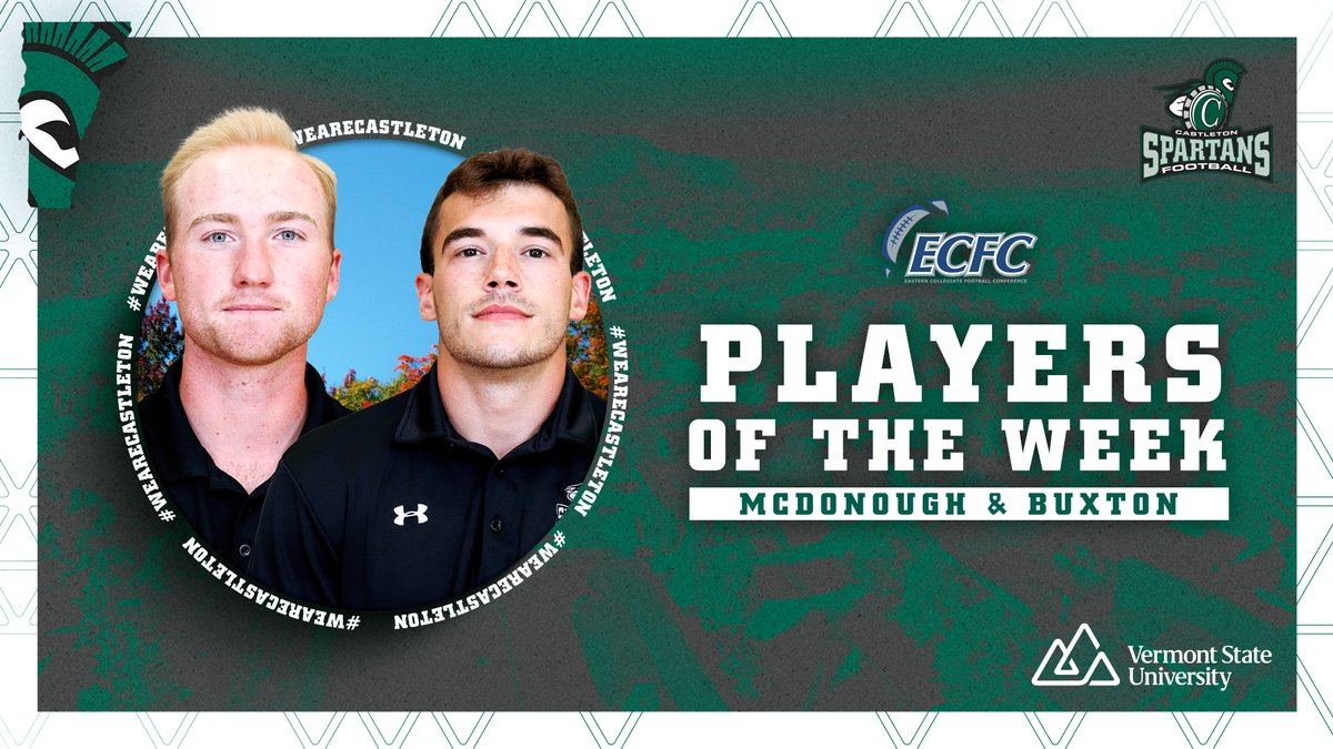Impressive performances landed Kevin McDonough and Tyler Buxton weekly recognition from the ECFC on Monday, with McDonough earning his second DPOTW honor and Buxton notching his third ROTW award!

📰 castletonsports.com/news/2023/9/18…