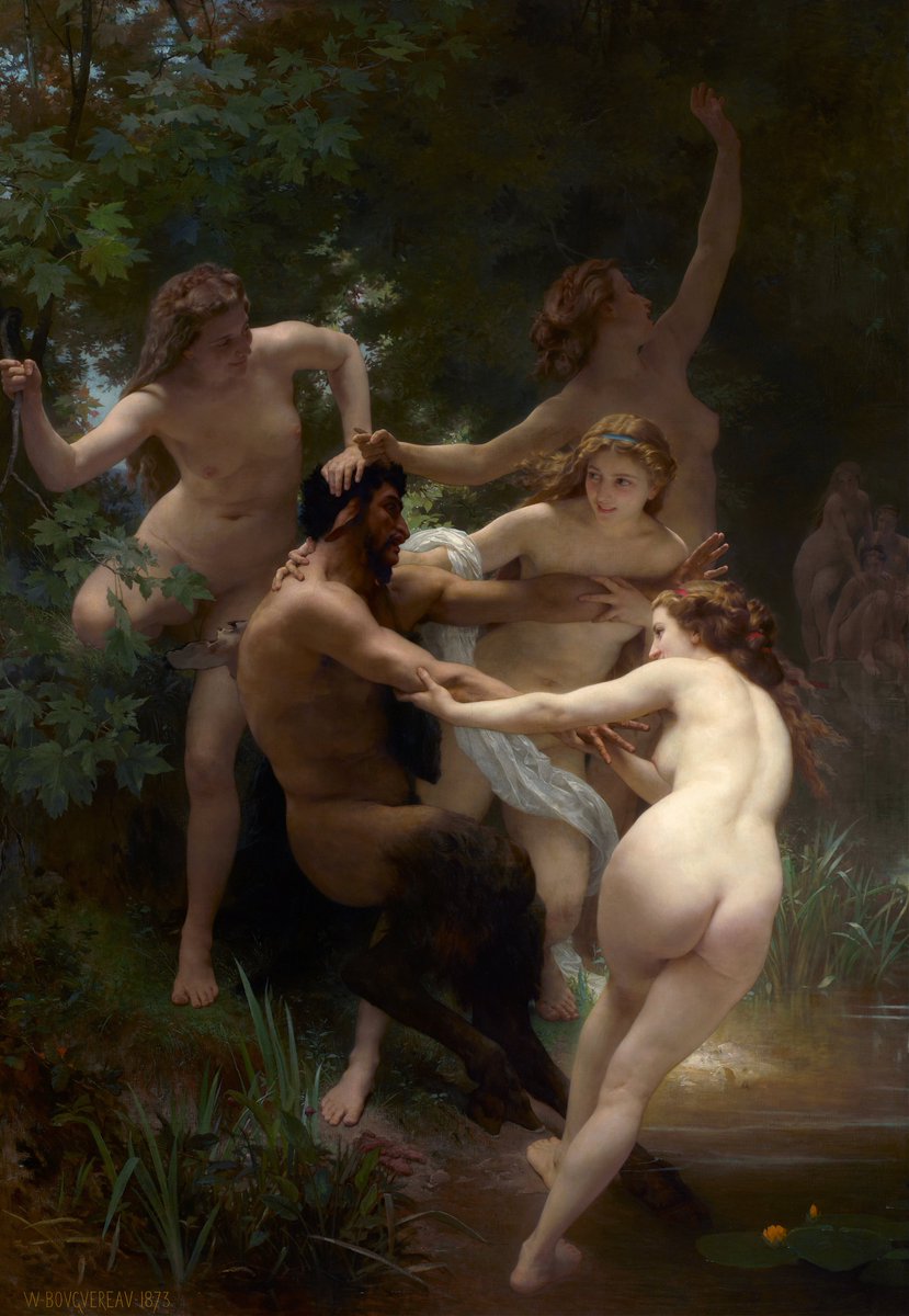 Nymphs and Satyr. (1873)
William Adolphe Bouguereau. (1825–1905)🖌️🌹
