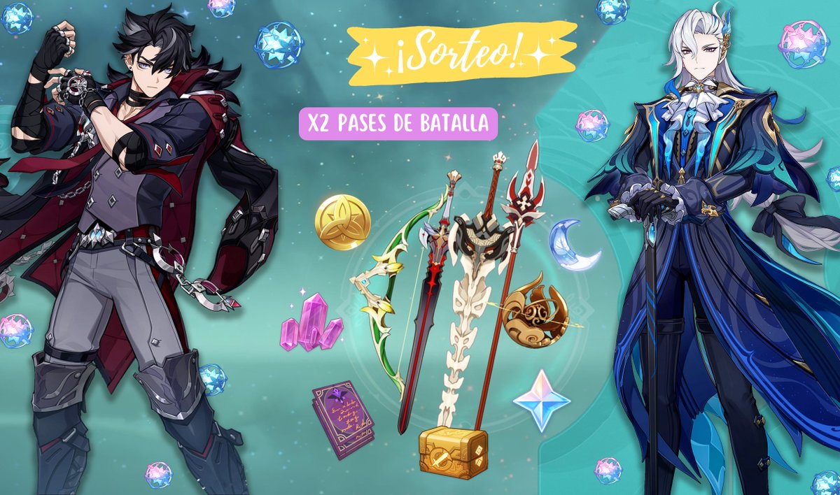 ✨🎁 SORTEO x2 PASES DE BATALLA 🎁✨

Para que empecéis el parche 4.1 a tope!! (≧◡≦)💕

➡ RT al tweet 
➡ Follow a <a href="/sandry_afy/">Afy-ちゃん 🌸</a>

Suerte a todos! 🍀
Participa hasta el 27 de Septiembre 🗓️

#GenshinImpact #原神 #Sorteo #Giveaway #Fontaine #Neuvillette #Wriothesley