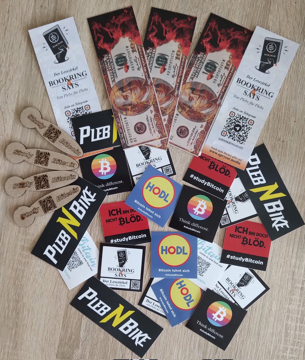 Ro3inH0dl's tweet image. Zeit ein kleines Care-Paket loszuwerden. 
- liken ✅
- retweeten ✅
- folgen ✅
Und einer von euch Glücklichen erhält die Lesezeichen, Aufkleber und Einkaufswagenchips zugesandt 🥳
#stickerbomb #btc #bookring4sats