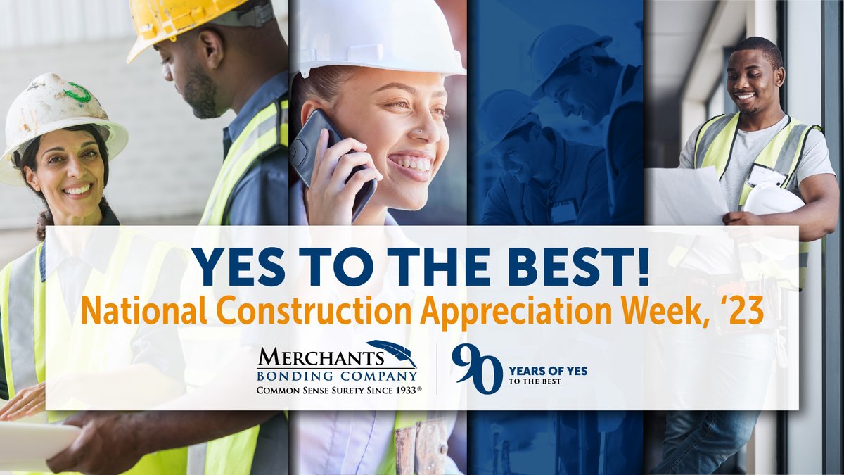 MerchantsBond's tweet photo. Merchants applauds our industry partners - the dedicated, hardworking women &amp; men in construction - thank you for all you do! https://t.co/wjwwtiU2rV