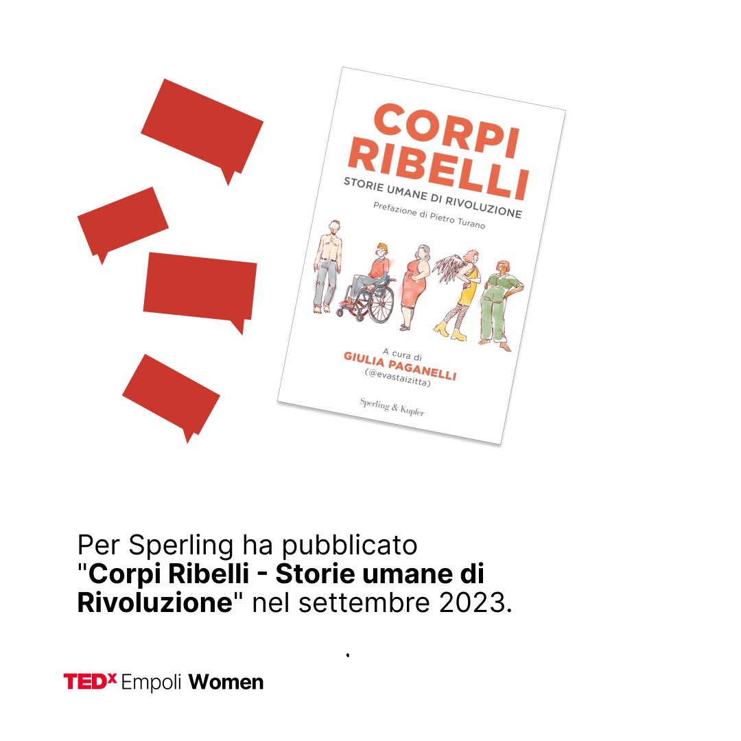 Speaker #TEDxEmpoliWomen 🚨
❌Giulia Paganelli❌
@ZittaEva 
Scrittrice, antropologa e storica, Giulia si occupa di tutto ciò che riguarda il Corpo, le pratiche discorsive e le dinamiche cognitive che ne derivano.

#tedxempoli #nonhoparole
