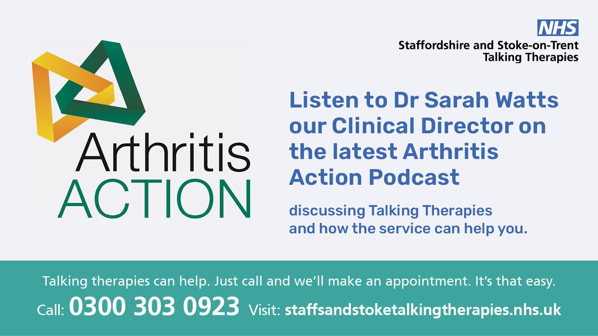 Staffs & Stoke NHS Talking Therapies (@mpftwellbeing) on Twitter photo Our Clinical Director has been talking with <a href="/Arthritis_ACTN/">Arthritis Action</a> Listen to hear how Talking Therapies can help you tinyurl.com/35a8vua8 Series 2 Episode 6 <a href="/ClinLeadWBM/">Sarah Watts</a> <a href="/mpft/">Mark W</a> @NHSE_Wellbeing <a href="/BurtonMind/">Burton and District Mind</a> <a href="/BurntwoodOnline/">Burntwood Online</a> <a href="/NeilCarrMPFT/">Neil Carr</a> <a href="/Ummar24/">Ummar</a> <a href="/CannockChaseDC/">Cannock Chase Council</a> <a href="/WombourneParish/">Wombourne Parish Council</a> Our Clinical Director has been talking with <a href="/Arthritis_ACTN/">Arthritis Action</a> Listen to hear how Talking Therapies can help you tinyurl.com/35a8vua8 Series 2 Episode 6 <a href="/ClinLeadWBM/">Sarah Watts</a> <a href="/mpft/">Mark W</a> @NHSE_Wellbeing <a href="/BurtonMind/">Burton and District Mind</a> <a href="/BurntwoodOnline/">Burntwood Online</a> <a href="/NeilCarrMPFT/">Neil Carr</a> <a href="/Ummar24/">Ummar</a> <a href="/CannockChaseDC/">Cannock Chase Council</a> <a href="/WombourneParish/">Wombourne Parish Council</a>