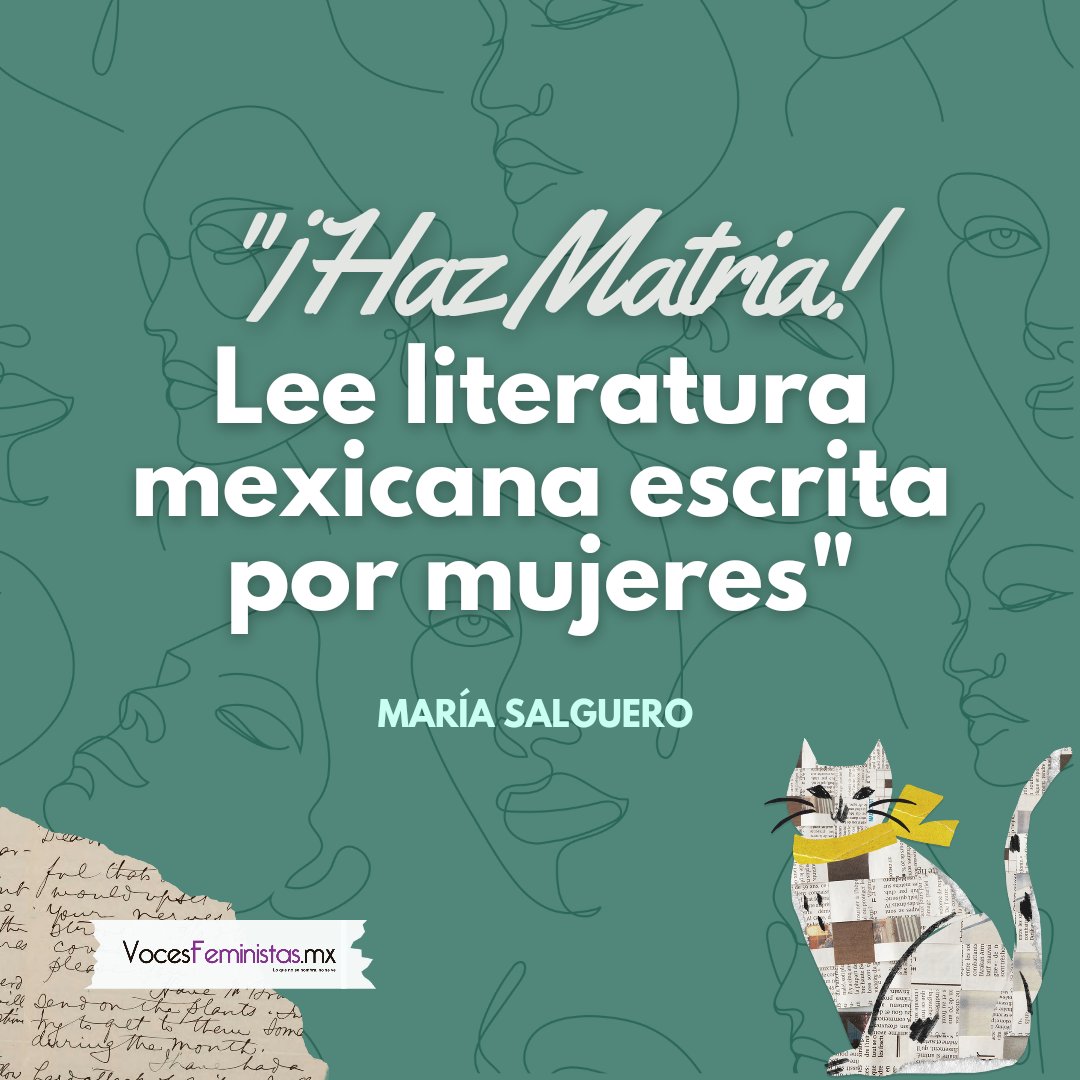 #BuenosyFeministasDias 

𝙷𝚊𝚣 𝙼𝚊𝚝𝚛𝚒𝚊! 𝙻𝚎𝚎 𝚕𝚒𝚝𝚎𝚛𝚊𝚝𝚞𝚛𝚊 𝚖𝚎𝚡𝚒𝚌𝚊𝚗𝚊 𝚎𝚜𝚌𝚛𝚒𝚝𝚊 𝚙𝚘𝚛 𝚖𝚞𝚓𝚎𝚛𝚎𝚜

Que bonita frase de <a href="/msalguerb/">María Salguero</a> 

Deja aquí tus recomendaciones 👇🏽