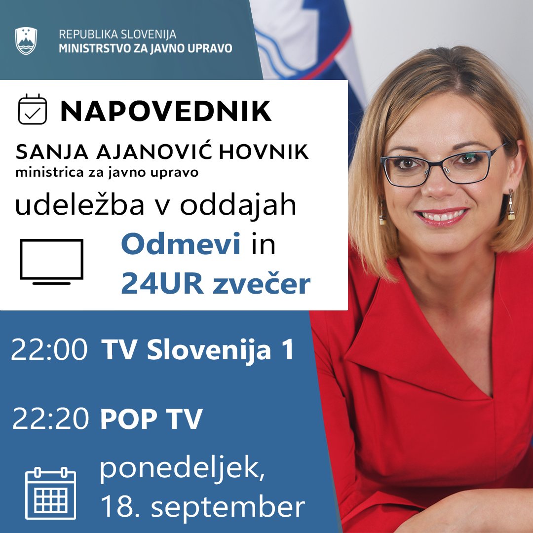 🎬Vabljeni k ogledu večernih oddaj!
"Prenova plačnega sistema v javnem sektorju sledi pravičnemu plačilu in vzpostavitvi pravičnih razmerij, kot so nekoč že bila."
<a href="/govSlovenia/">Slovenian Government</a> <a href="/hovnik_sanja/">Sanja Ajanovic Hovnik</a>