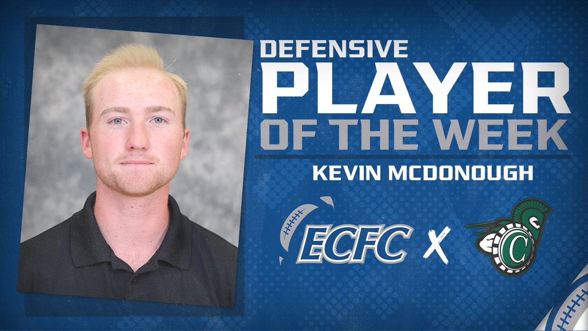Kevin McDonough, Defensive Player of the Week - His 15 tackles are the most by an ECFC student-athlete this season STORY ➡️ tinyurl.com/msdy74ct