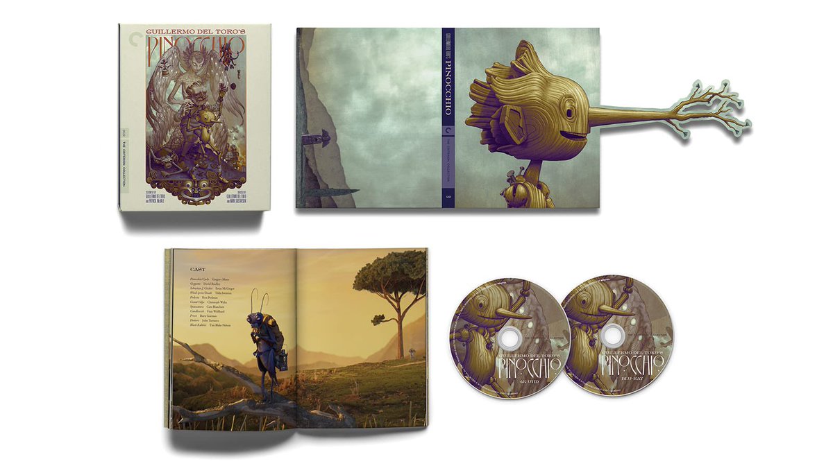 VHSDVDBLURAY4K's tweet photo. Coming to #4KUltraHD plus #Bluray via Criterion on December 12, 2023 

Directed by 
@RealGDT
and Mark Gustafson

Written by 
@Patrick_McHale
and GDT

Starring #EwanMcGregor, #DavidBradley and #GregoryMann
 
Pinocchio (2022) 

#Animation #Animated #Pinocchio #StopMotion #Musical https://t.co/00gv6yPDzJ