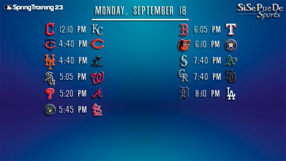 Sisepdfun's tweet image. #MLB #springtraining2023 #schedule 
Calendario de hoy que no debes perderte!👀🔥⚾️🔥🔥⚾️🔥👀