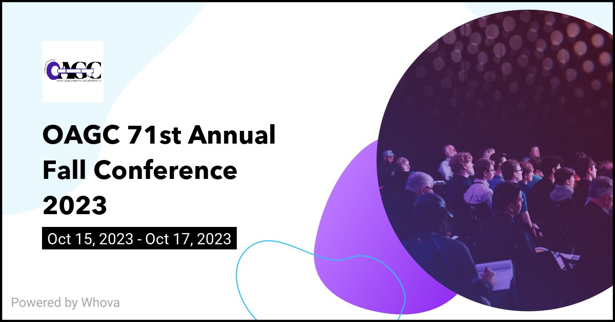 We are just four short weeks away from the OAGC 71st Annual Fall Conference 2023. October 15 – 17, 2023! Read more here: oagc.com/events/fall-co… #oagc2023 - via Whova Event App
