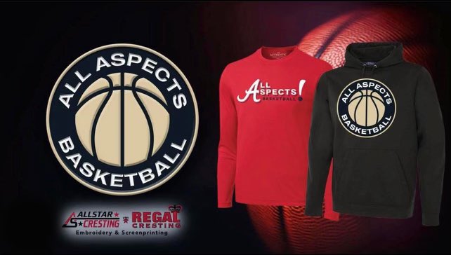 All Aspects Basketball is thrilled to announce that our apparel partner will continue to be locally owned and operated All Star Cresting! We have had a great relationship since our inception, and look forward to continued growth and success! Please go to their website/store!