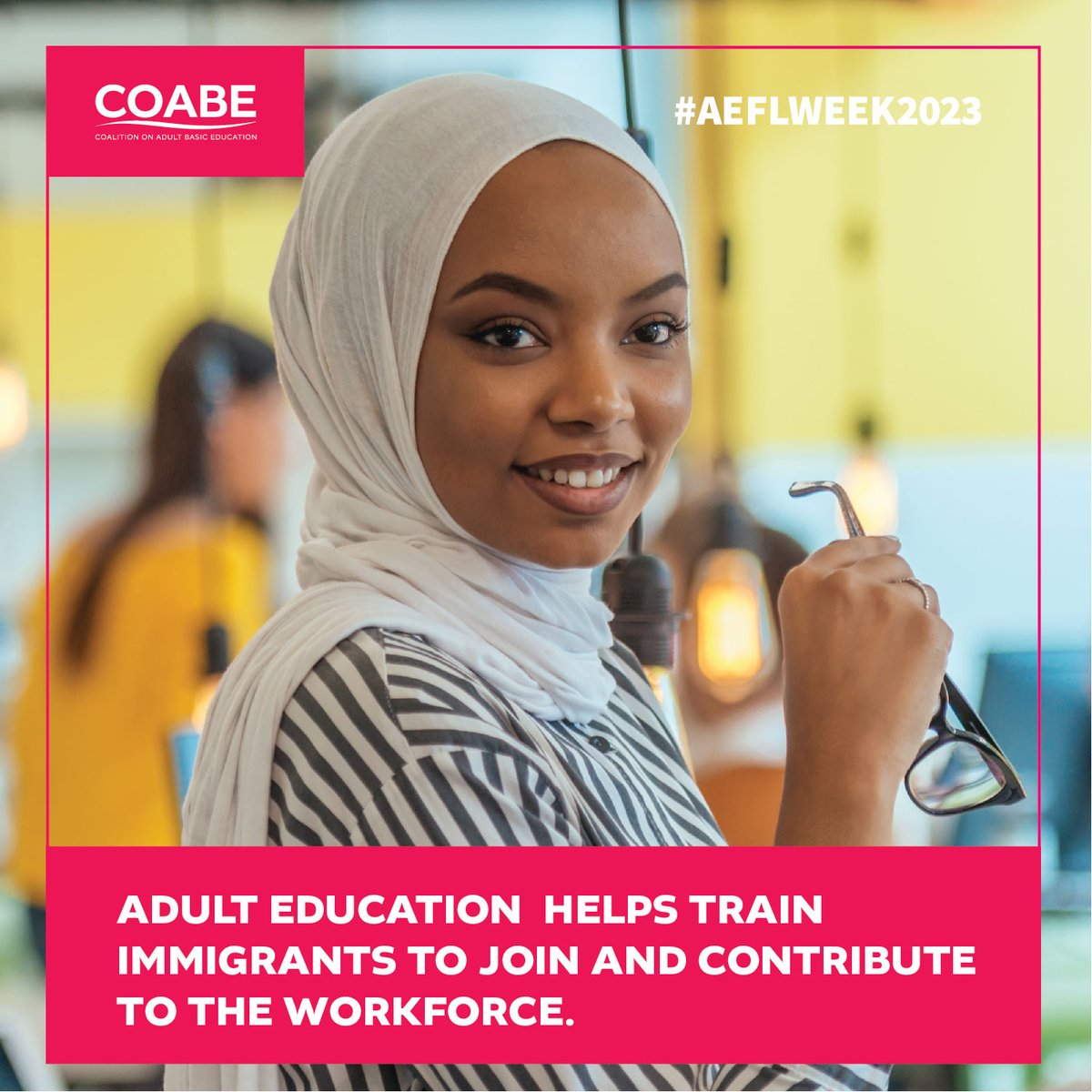 The number of working-age immigrants is projected to increase from 33.9 million in 2015 to 38.5 million by 2035! 

For AEFLA week, WES partner <a href="/COABEHQ/">COABE</a> advocates for English language learning to equip newcomers to enter the workforce.

#AEFLWEEK2023
#WorkforceDevelopment