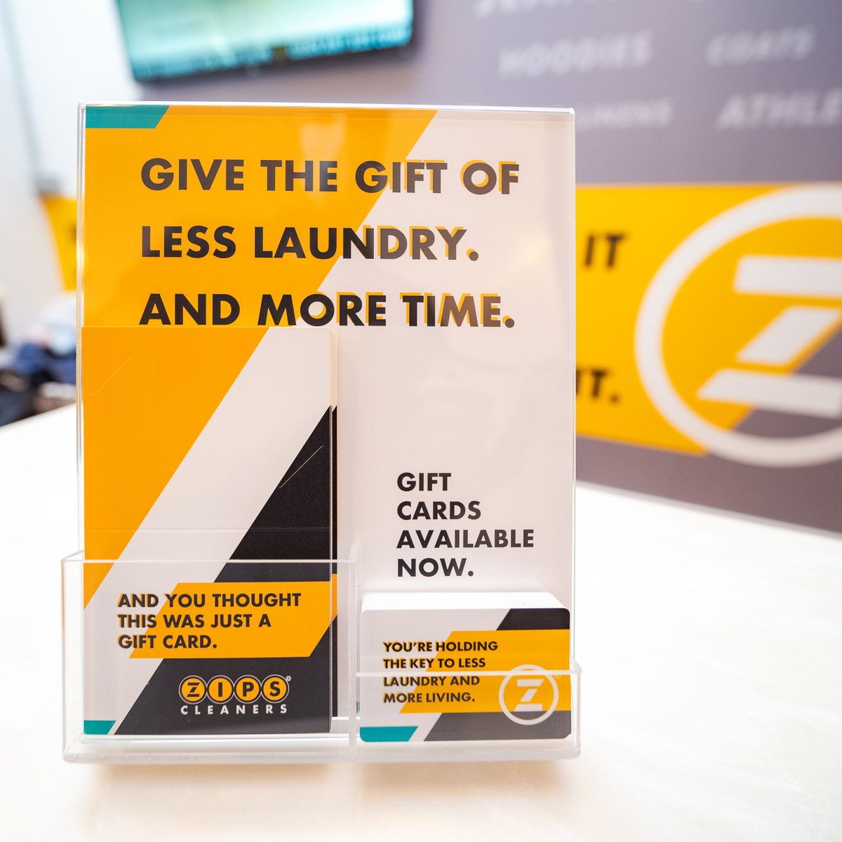 Want to treat someone you love with an actually USEFUL gift? Give them the gift of less laundry and more time. ZIPS gift cards are available at most locations and online at 321zips.com/gift-cards/ #dryclean #laundrytime #lifehacks