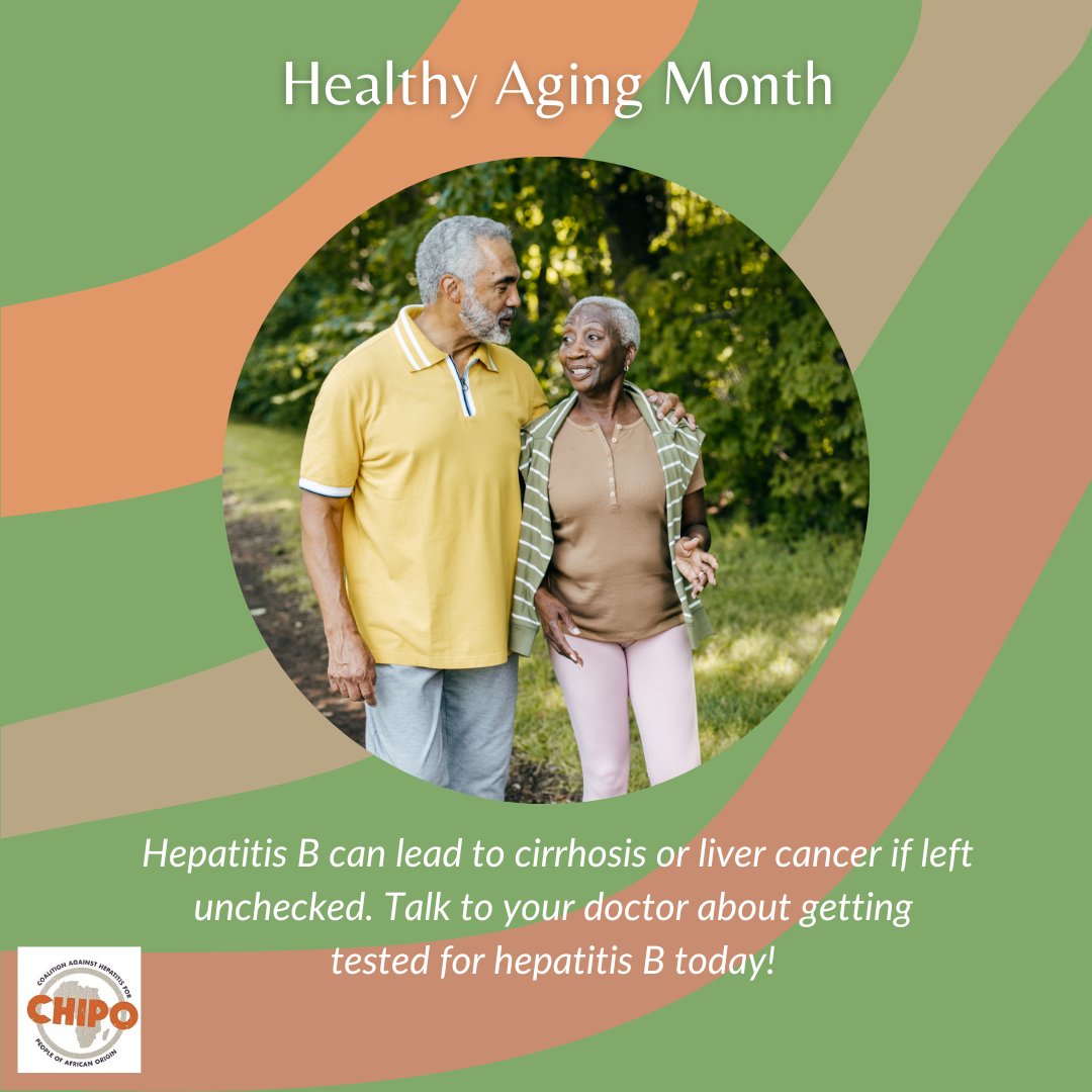 September is #HealthyAgingMonth. Hepatitis B can lead to deadly cirrhosis or liver cancer if left unchecked. Talk to your doctor about getting tested for #hepatitisB today!

#Test4HepB