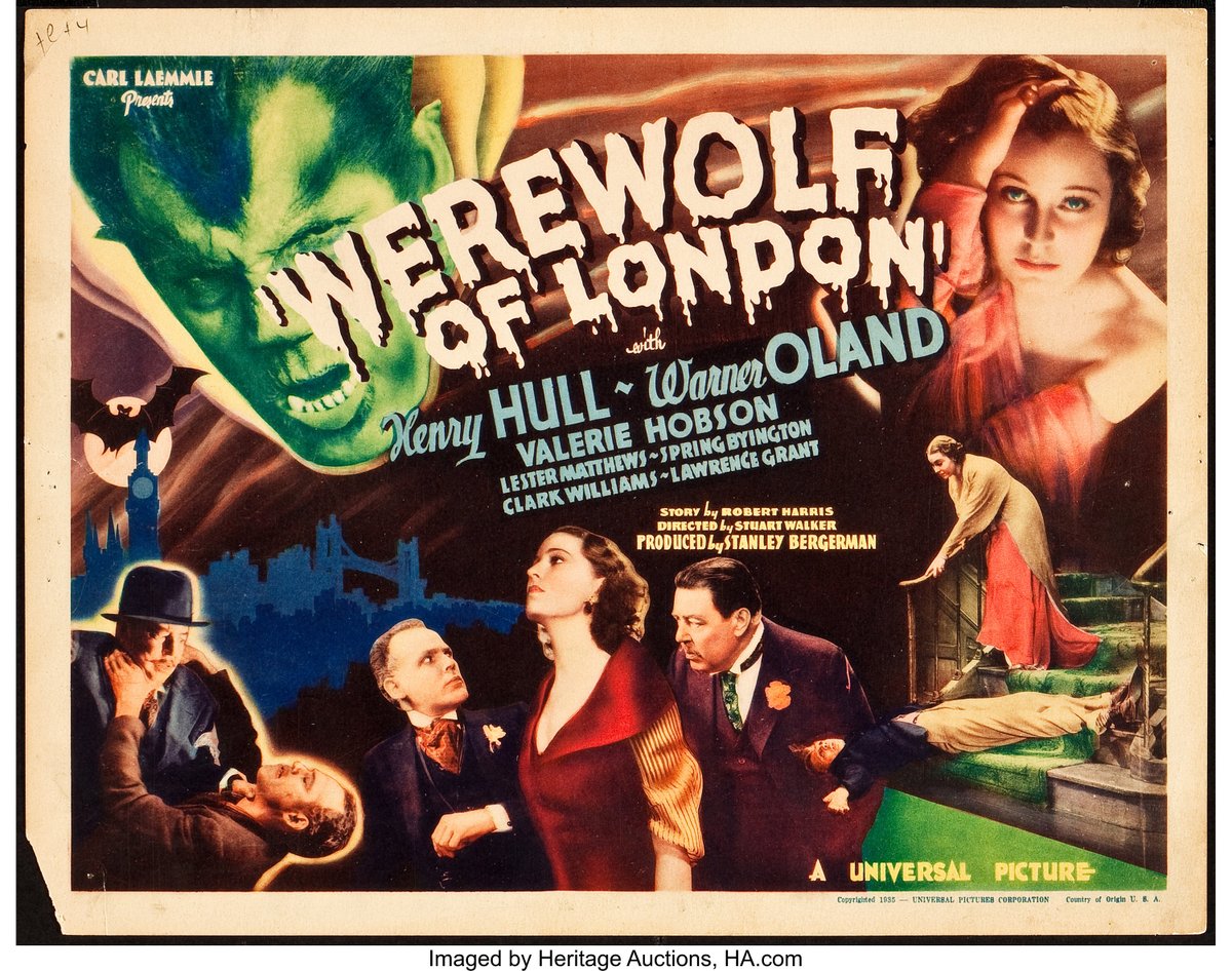 Wonderful half-sheet for the wonderful Werewolf of London! Still my favorite werewolf movie!

#werewolf #WerewolfofLondon #UniversalHorror #wolfman #halfsheet #vintageposter #movieposter #vintagemovieposter #HenryHull #WarnerOland #ValarieHobson #lycanthrope