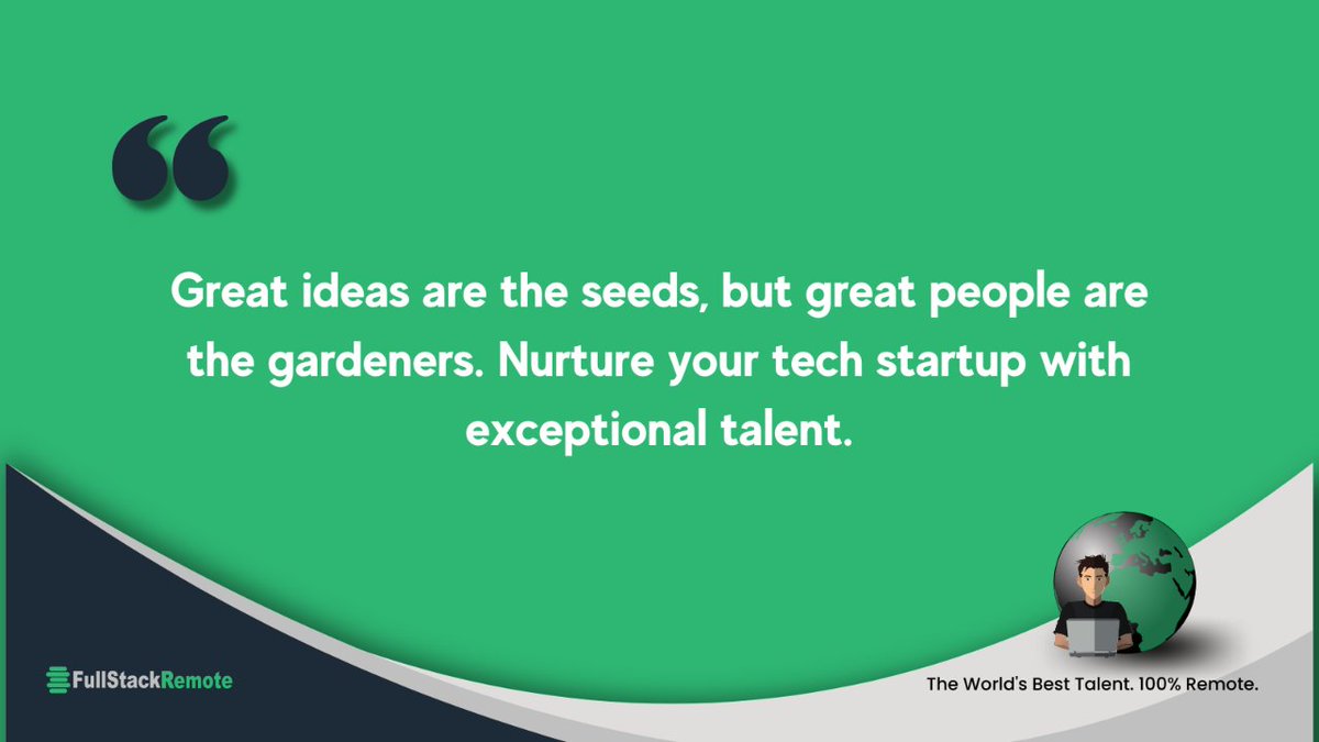 FSRemote's tweet image. In the world of tech startups, exceptional talent is the key to transforming great ideas into successful ventures.
Visit and learn about FSR 👉 bit.ly/39wXM93
#howtohiresoftwareengineers #howtohirethebestsoftwaredevelopers #fullstackremote #techstartup