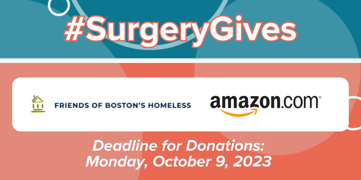 REMINDER please consider supporting our #SurgeryGives event in support of Friends of Boston's Homeless Amazon Wishlist: amazon.com/hz/wishlist/ls… Delivery Address: AASA/Karen Hill, 4 Lan Drive Suite 100, Westford, MA 01886