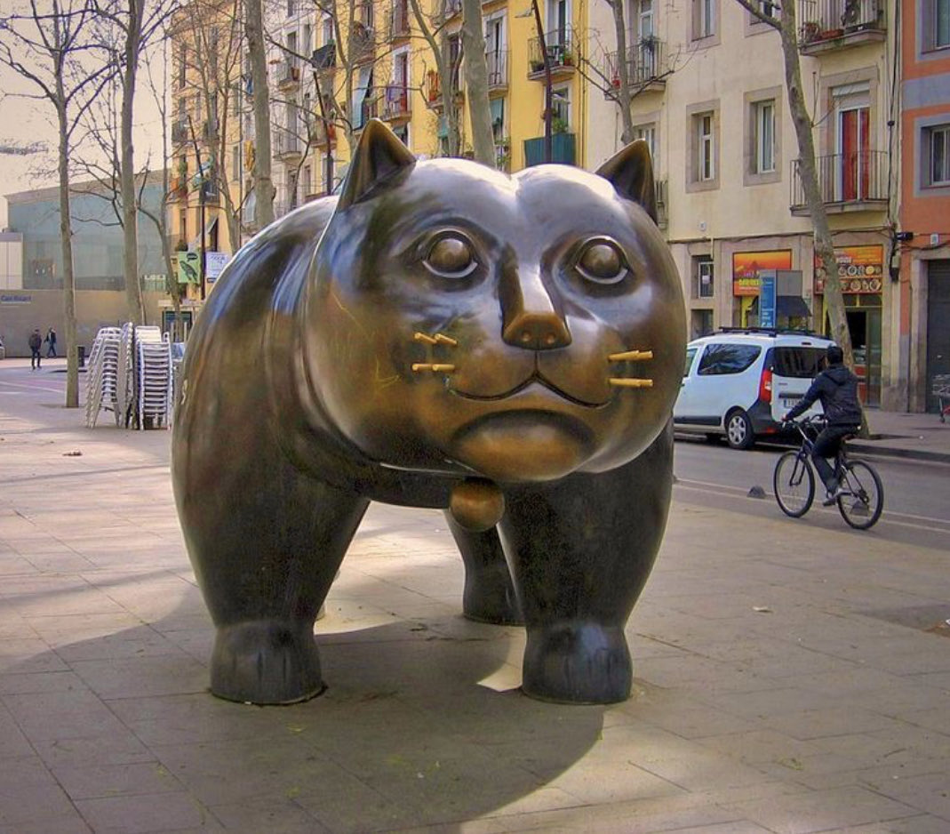 🐾🤎 the great Colombian sculptor Fernando Botero has died 😿💔
I ♥️ his Barcelona Cat. 

#KittyTwitter #CatsOfTwitterX #CatsOfX