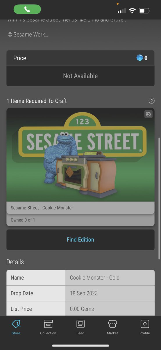 Help! <a href="/veve_official/">VeVe | Digital Collectibles</a> my husband just bought a coockiemonster: find edition and 1 required to craft. So he bought one. But he can’t craft 🤷‍♀️ what to do. Are you going to fix this?