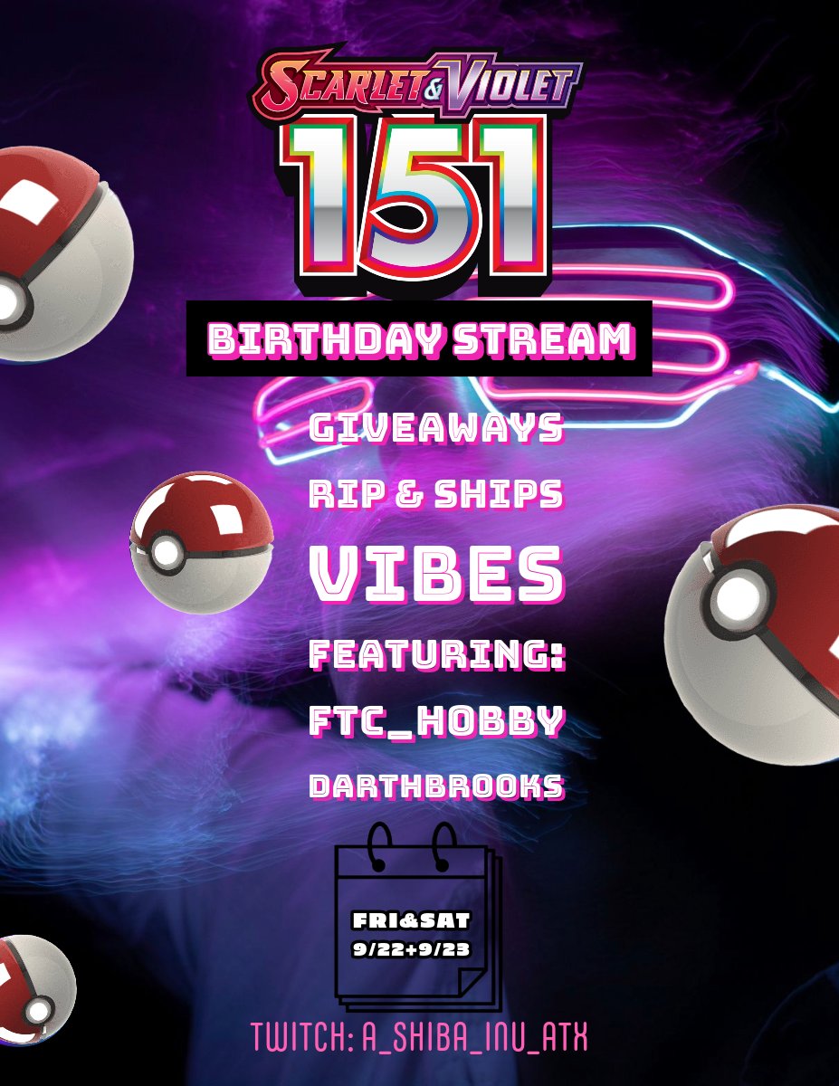 🚨THIS WEEKEND!! 🚨

Time TBD as we will be attending the mothership launch party for 151 first on Friday and then coming back to start streaming (maybe all night long?) and then continuing on Saturday!

Come hang out as I try to master the set opening weekend and rip a bunch of