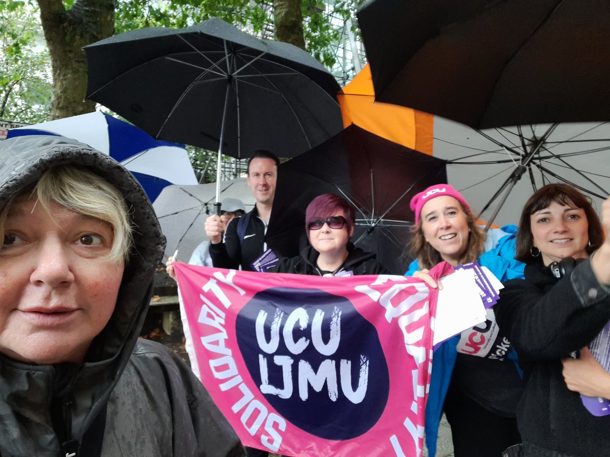 LJMUCU's tweet photo. We've been out on #strike today,the first of 8 days. @LJMU made the decision to take half of our wages for several weeks in April/May and again in July for taking part in the #MAB and refused to engage in any negotiations. We won't be bullied.   Out again Tues/Weds. Come join us. https://t.co/IsWezG1Zf0