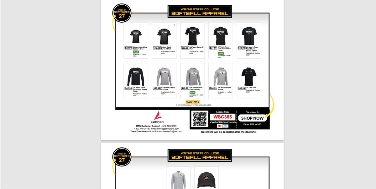 WSCWildcatSB's tweet image. Apparel Shop is live!! Come get your WSC Softball gear.

Shop closes 9/27/23

See link below!!

 bit.ly/3Zijvaq