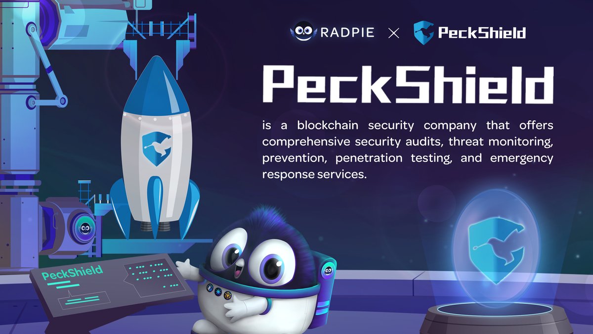 All the pieces are falling into place. We are delighted to share that <a href="/peckshield/">PeckShield Inc.</a> has successfully #audited Radpie.☑️

<a href="/peckshield/">PeckShield Inc.</a> operates in the realm of blockchain security, offering services and products designed to improve the safety, privacy, and usability throughout the