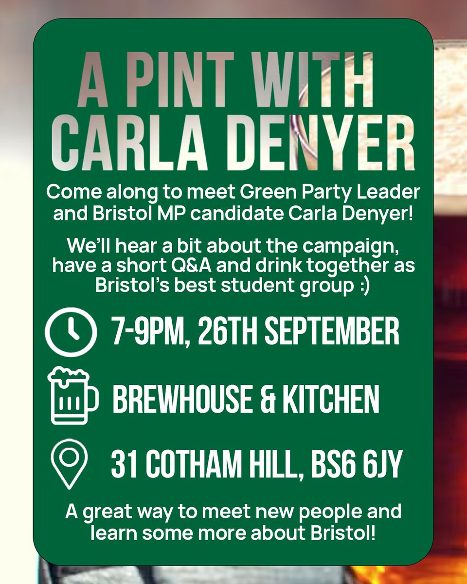 Come along to our first event of the year!! 🍺💚 We’ll be kicking off freshers with a bang at the Brewhouse at 7pm on the 26th! 🗓️⏰ You can let us know that you’re attending on the Facebook event fb.me/e/3MIbGDRt1 - we’re looking forward to seeing you all soon! 🌿💫