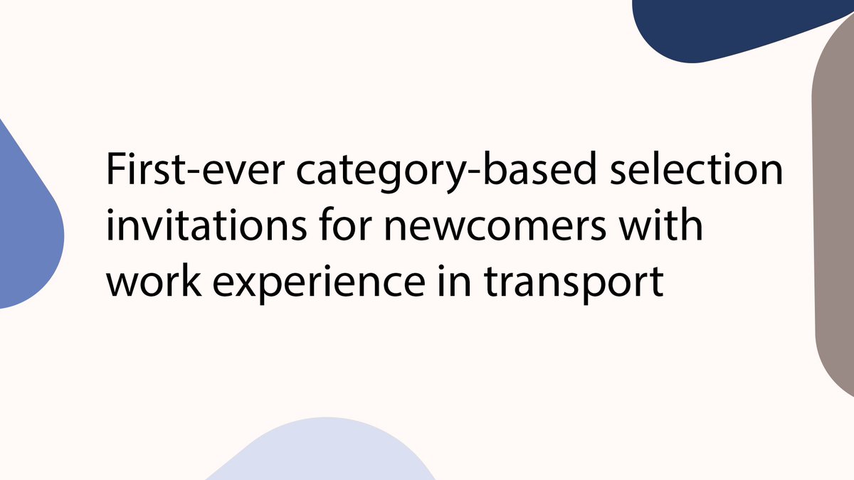 Today, we are announcing that the first round for Express Entry’s Transportation category-based selection will open this week.

This focus on candidates with transportation expertise—including commercial truck drivers, pilots and aircraft assembly worker—will help Canada attract